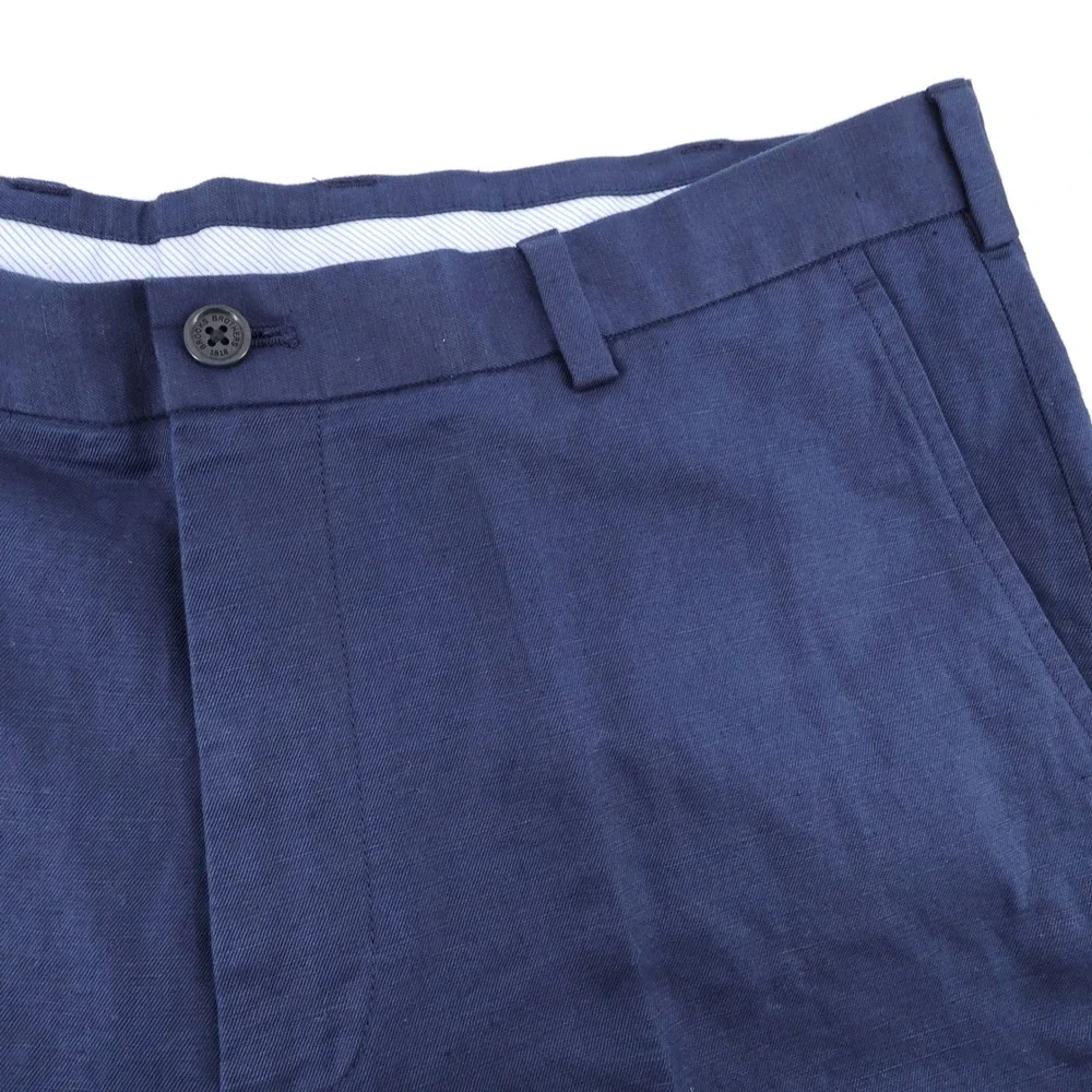 Brooks Brothers Clark Baird McNutt Irish Linen Chino Pants Navy Mens 38x30